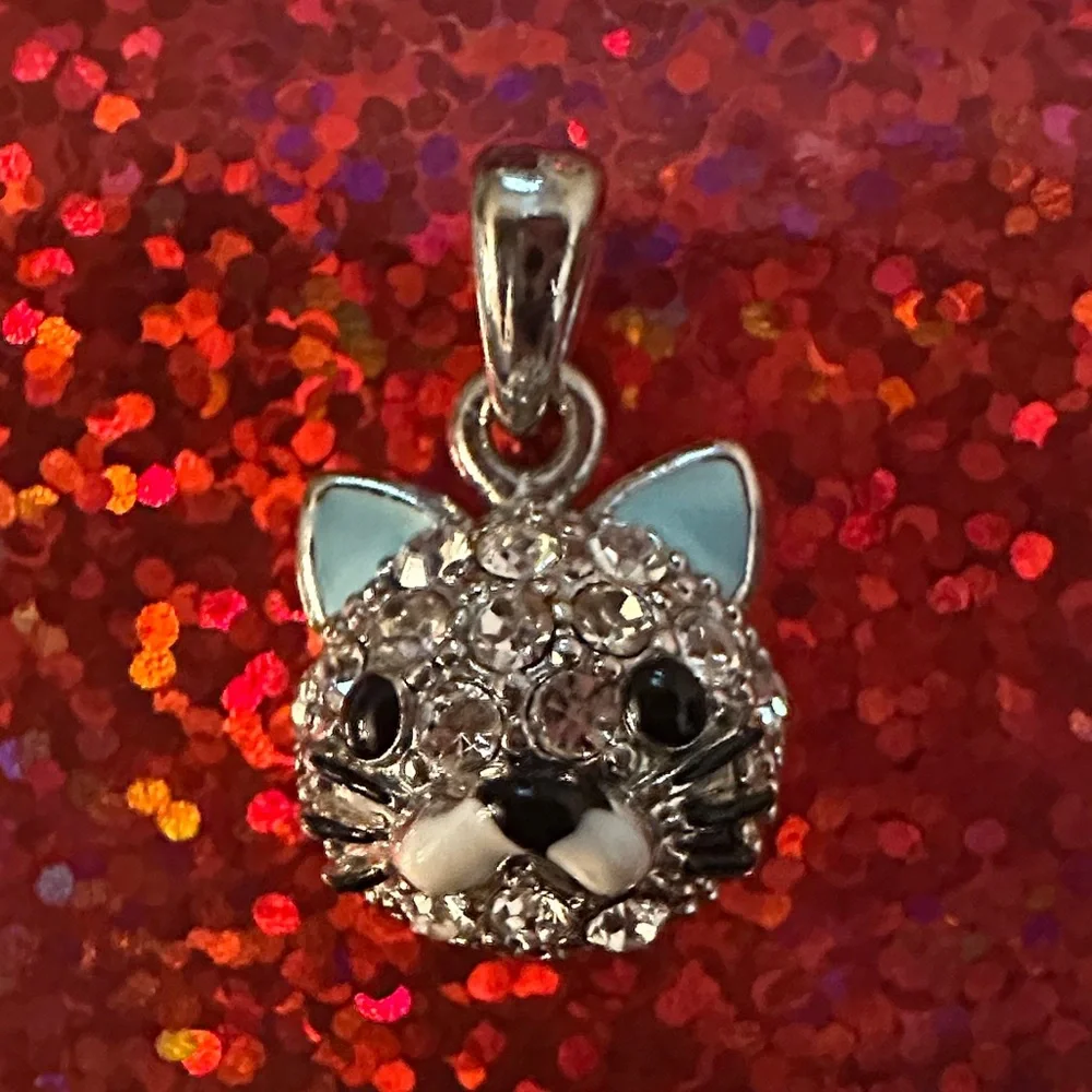 Crystal Cat Pendant Charm